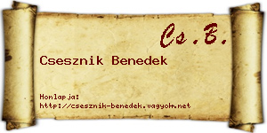 Csesznik Benedek névjegykártya