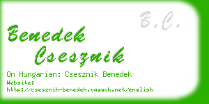 benedek csesznik business card